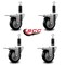 Service Caster 3.5'' Black Poly Swivel 1-1/8'' Expanding Stem Caster Set Total Lock Brake, 4PK SCC-EXTTL20S3514-PPUB-BLK-118-4 - alternate 2